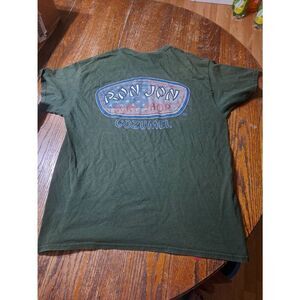Large Ron Jon Cozumel Surf Shop Green Cotton Short Sleeve Tee Shirt American Fla